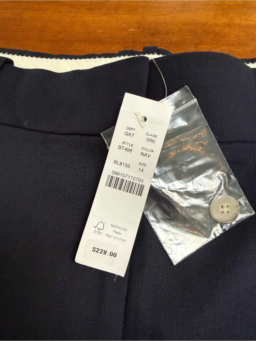 J.Crew Navy and White Essential Wide Leg Pant - Women